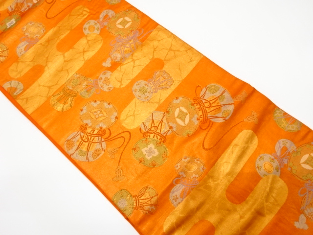 ヱ霞に鼓模様織り出し名古屋帯